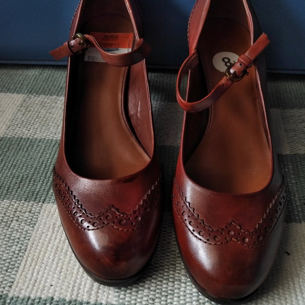 Etienne Aigner Brown Pumps with Mary Jane Strap